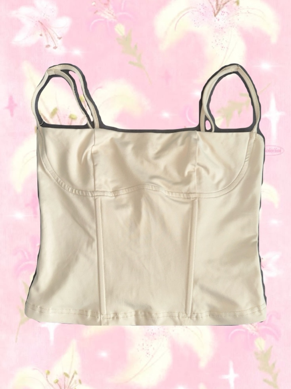 Edikted Cream Bustier Tank Top
